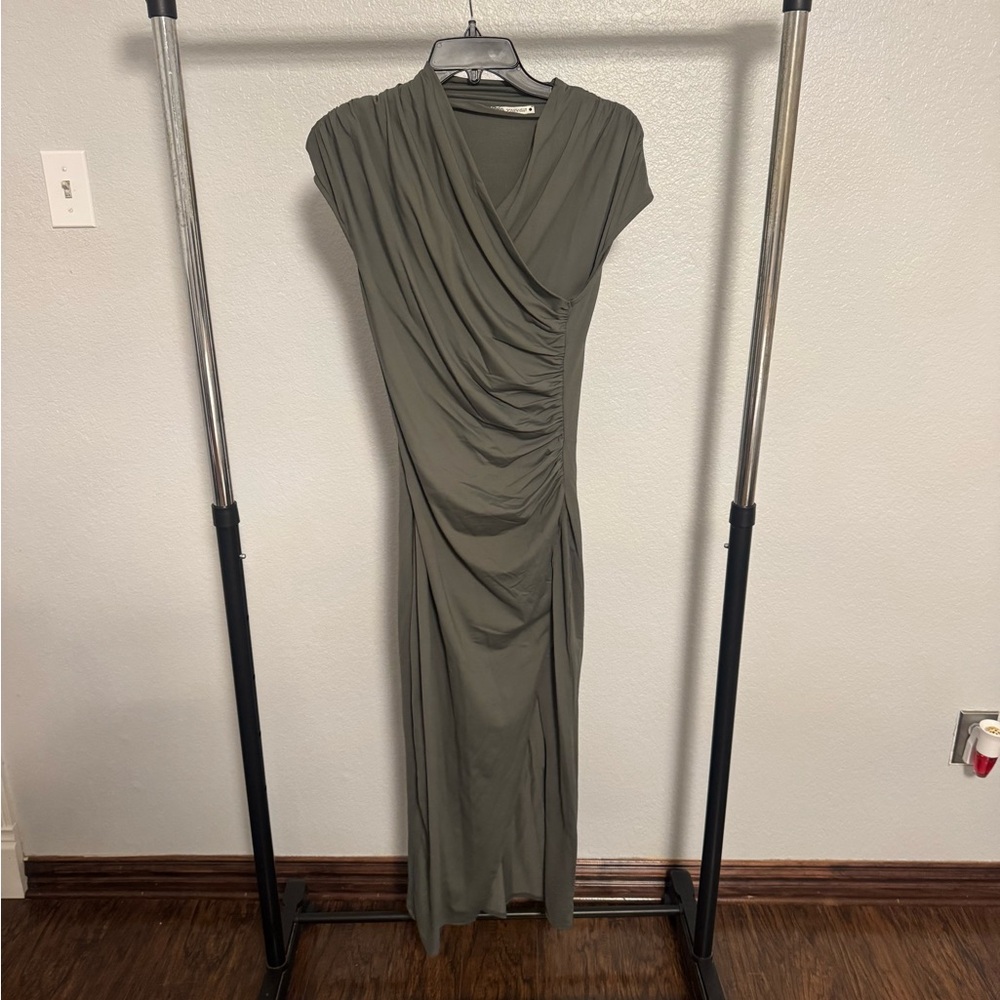 Zara Olive Green Midi Dress